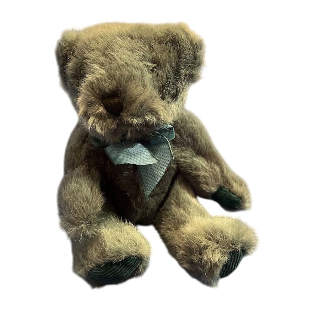 Russ Teddy Bear Plush Green with Bow Tie